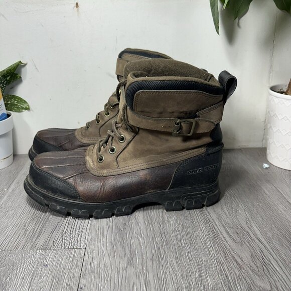 Vintage Polo Sport Duck Boots Leather Wheat Brown Men’s Size 11.5 D main image 5